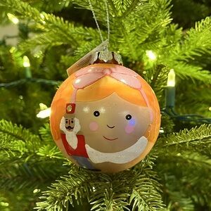 NEW Nutcracker Clara Glass Christmas Tree Ornament 3”